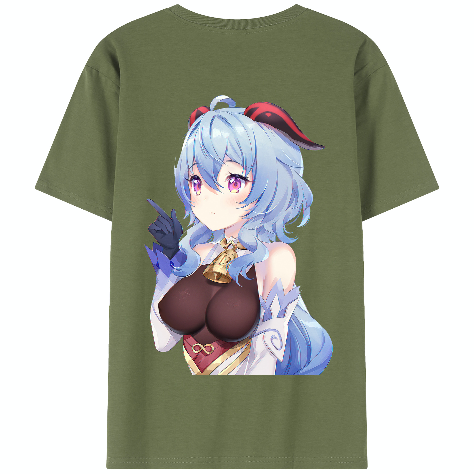 げんし神 甘雨 かんう genshin Ganyu 綿100％半袖Tシャツ（背面プリント）